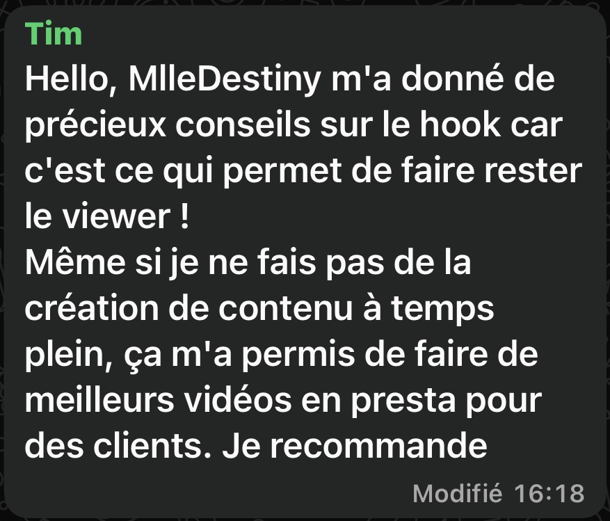 Capture du témoignage de Tim